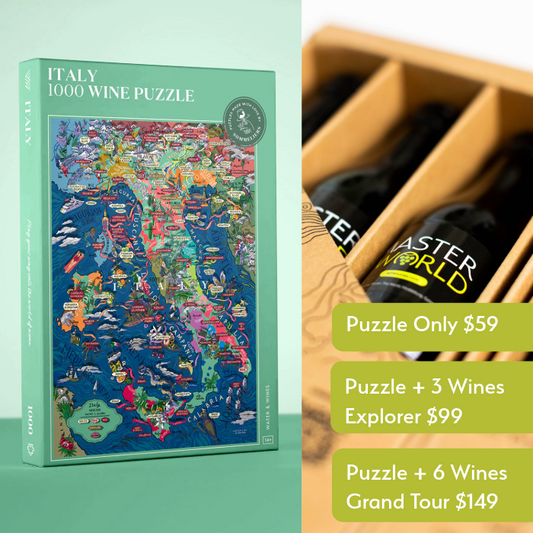 Italian Wine Puzzle + Explorer (3 Wines) or Grand Tour (6 Wines) Wine Kit
