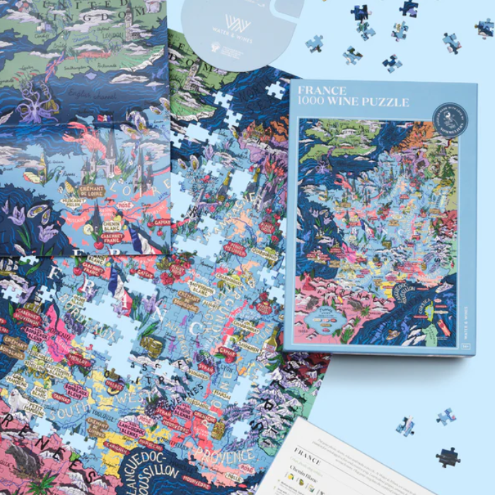 France Wine Puzzle + Explorer (3 Wines) or Grand Tour (6 Wines) Wine Kit - Master The World Wines