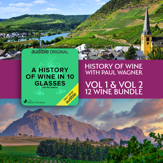 History of Wine with Paul Wagner: Both Volumes with 12 Wines - Master The World Wines