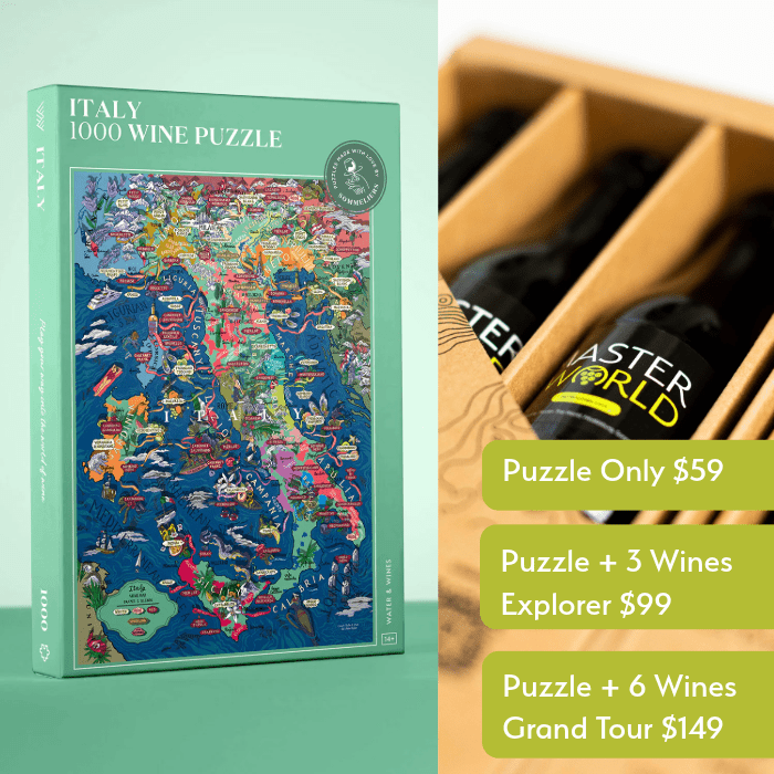 Italian Wine Puzzle + Explorer (3 Wines) or Grand Tour (6 Wines) Wine Kit - Master The World Wines